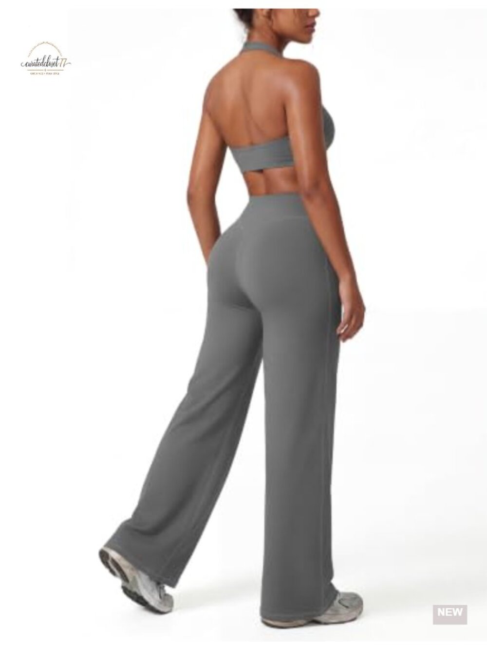 Seamless High Waisted Straight Leg Yoga Pants Stretch Athletic - Picture 3 of 5